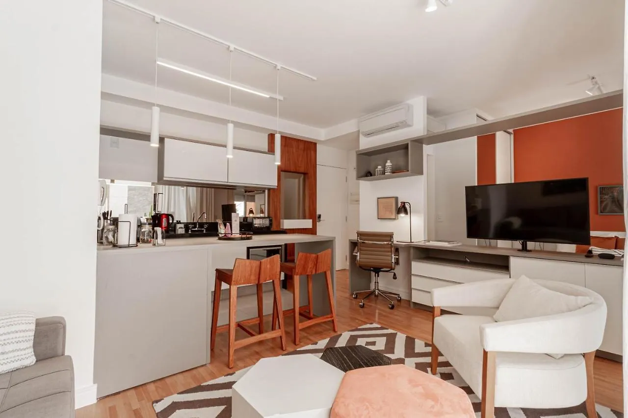 Apartamento estiloso com terraço privativo - Jardim Paulista Apartamento São Paulo Brasil